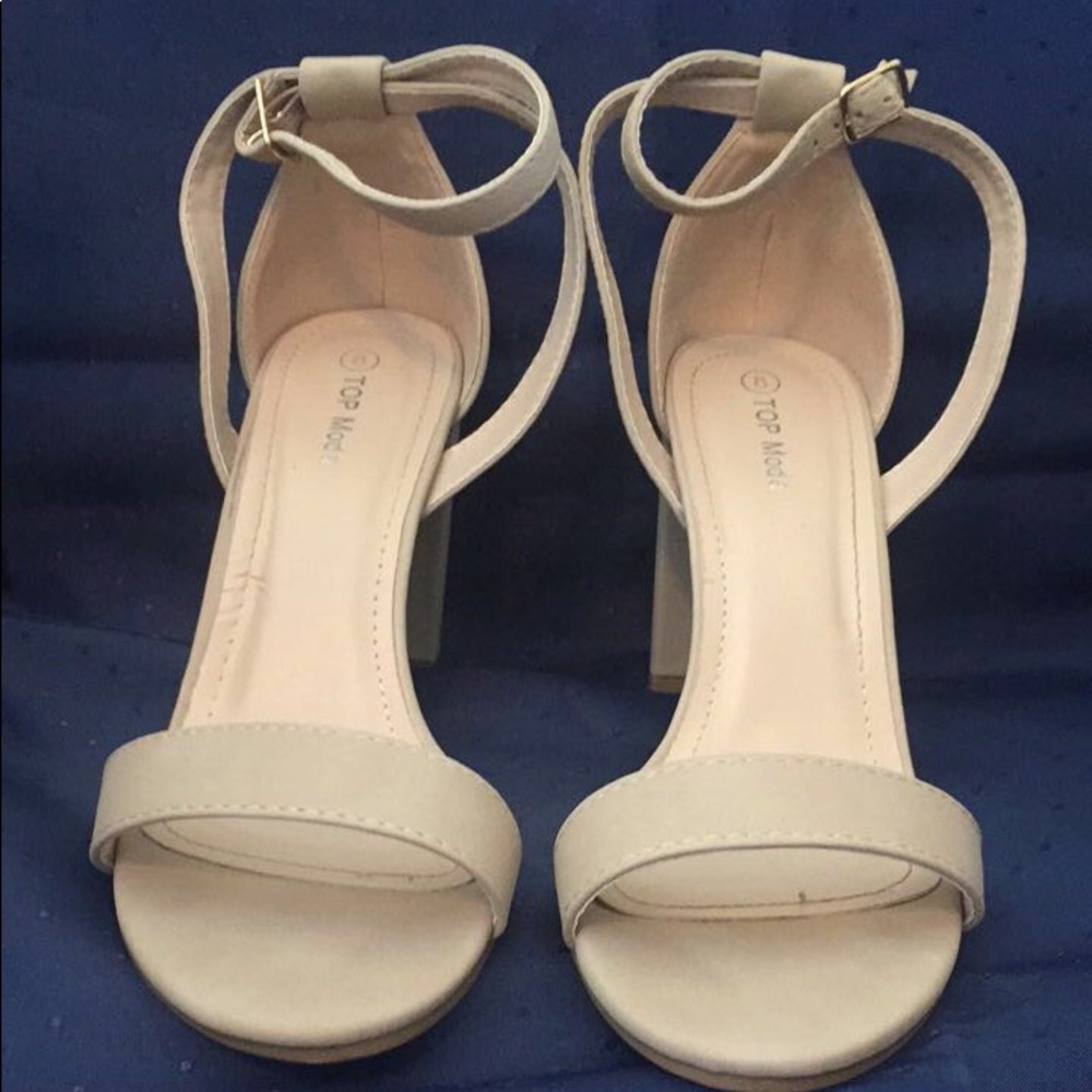 Nude Block Heels - Picture 3 of 6
